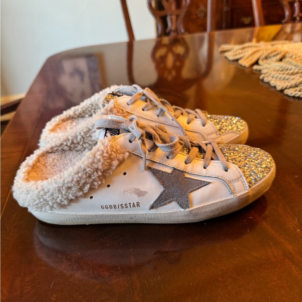 Glitter Star Shearling Sneakers